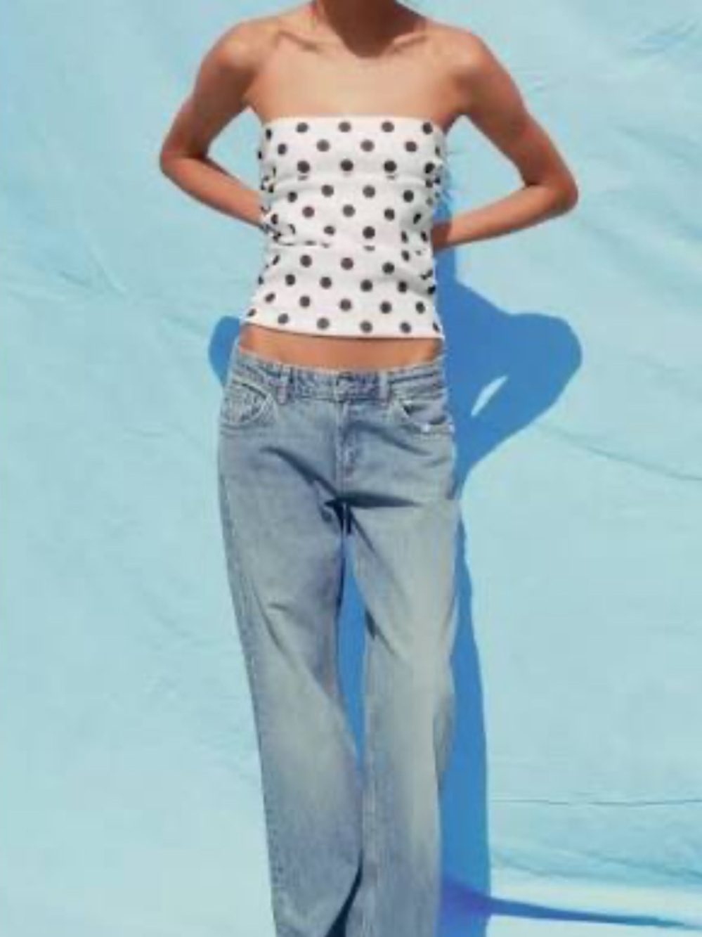 Zara Strapless Polka Dot Bustier Top